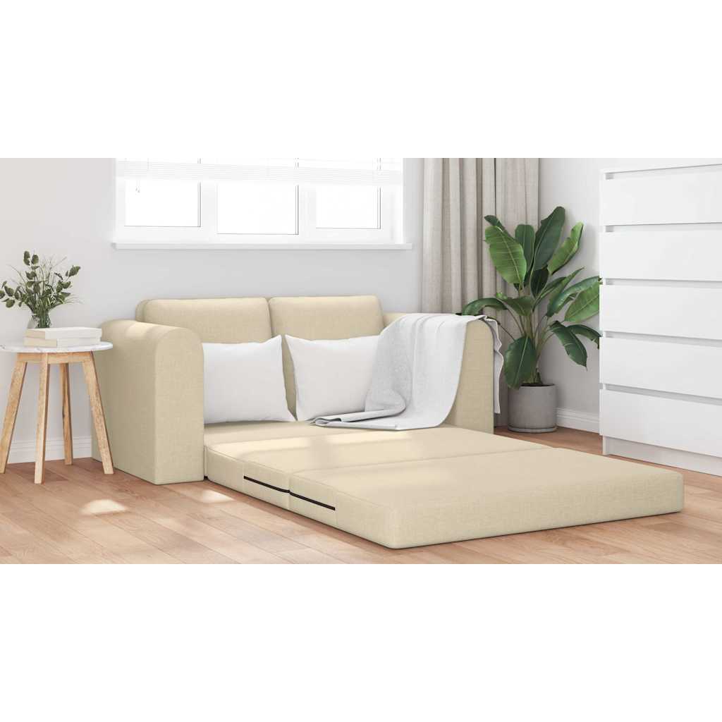 Sofa Bett Creme 148 x 71 x 83 cm Stoff