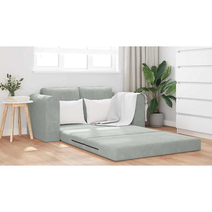 Sofa Bett Hellgrau 148 x 71 x 83 cm Samt