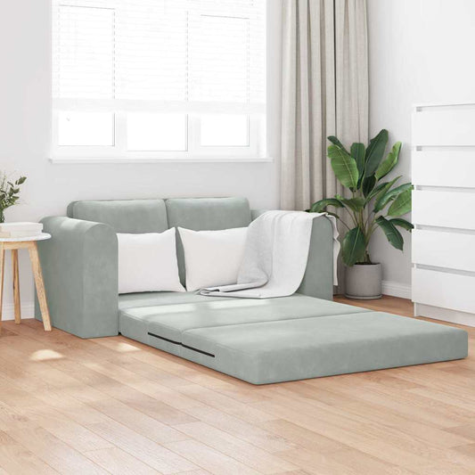 Sofa Bett Hellgrau 148 x 71 x 83 cm Samt