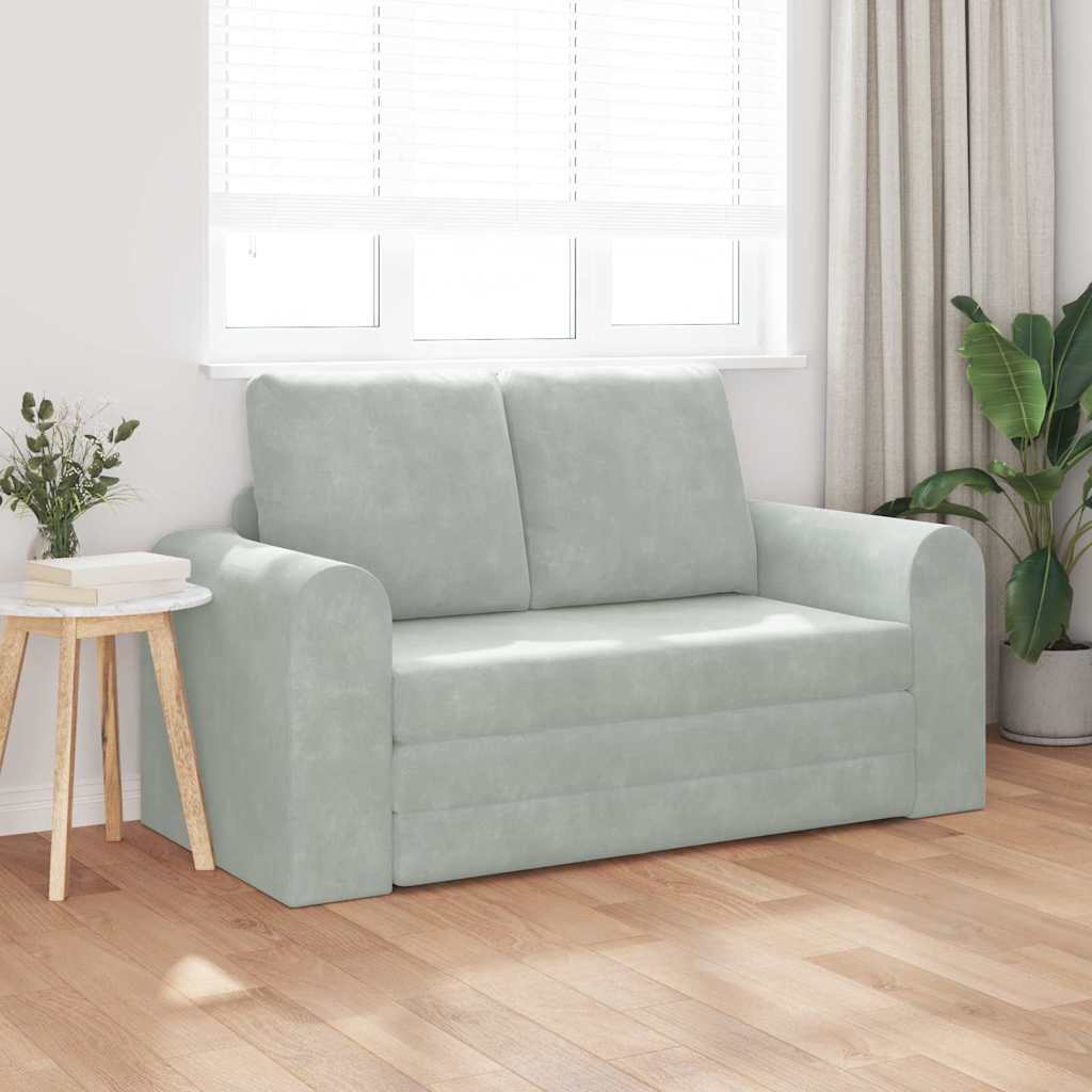 Sofa Bett Hellgrau 148 x 71 x 83 cm Samt