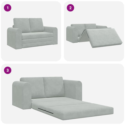 Sofa Bett Hellgrau 148 x 71 x 83 cm Samt