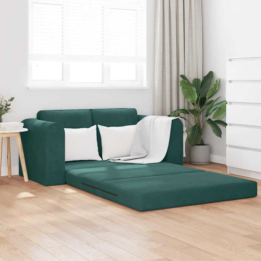 Sofa Bett Dunkelgrün 148 x 71 x 83 cm Samt