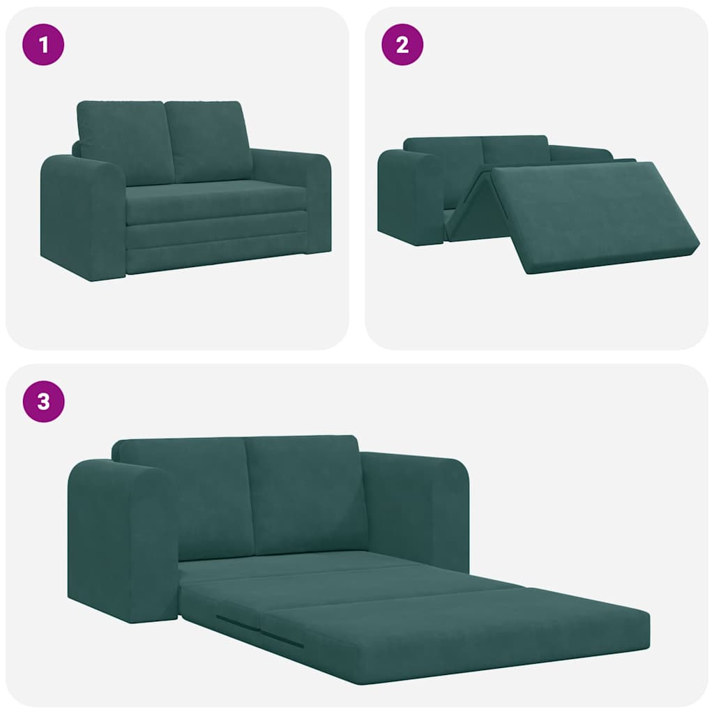 Sofa Bett Dunkelgrün 148 x 71 x 83 cm Samt