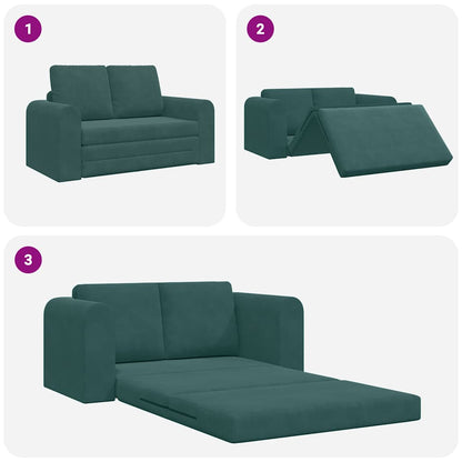 Sofa Bett Dunkelgrün 148 x 71 x 83 cm Samt