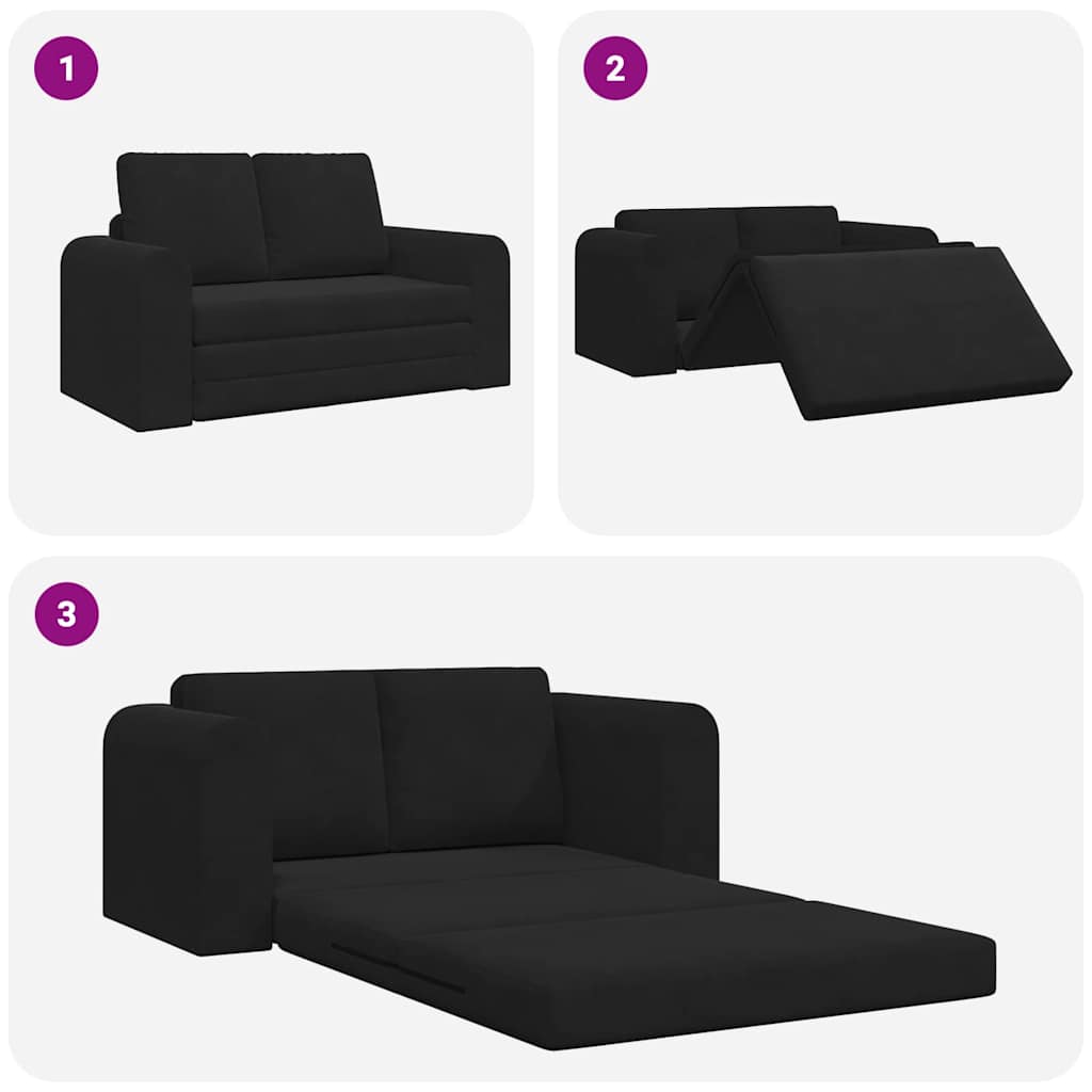 Sofa Bett Schwarz 148 x 71 x 83 cm Samt