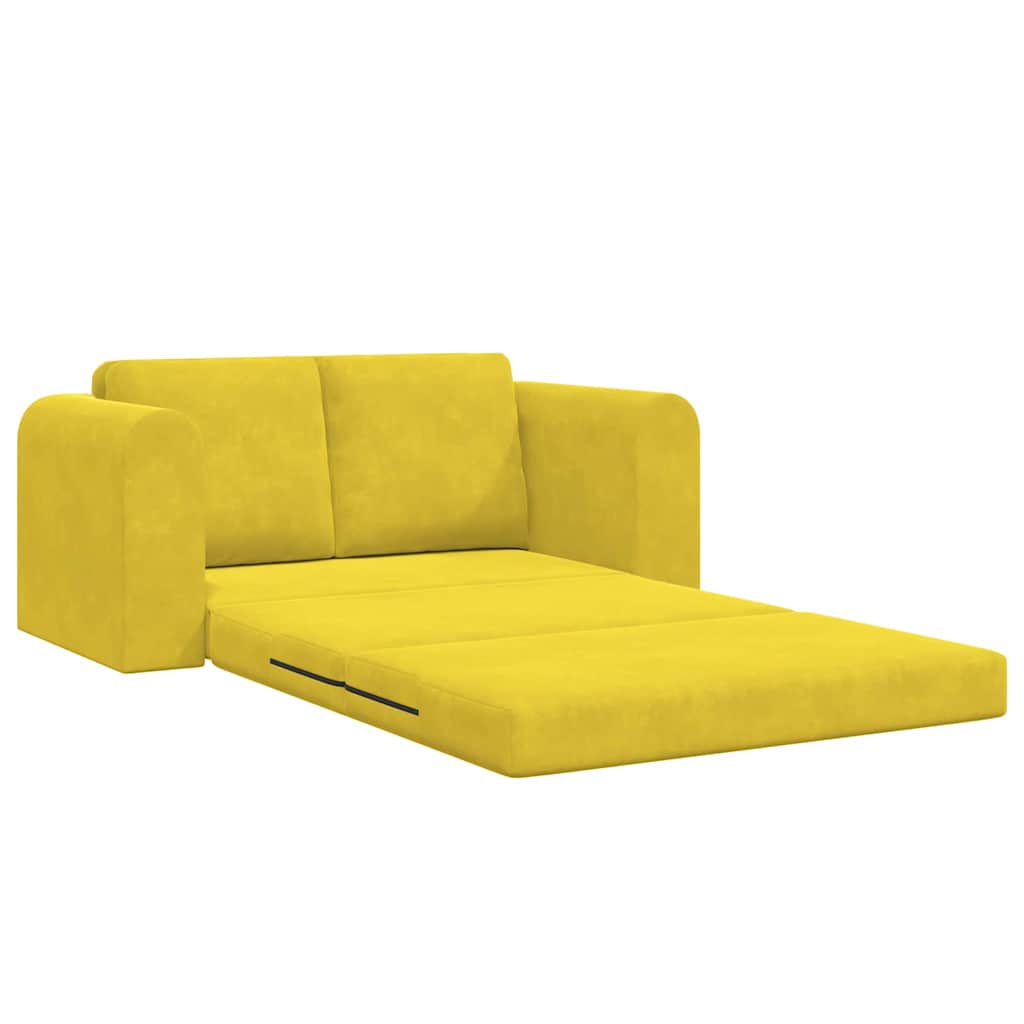 Sofa Bett Gelb 148 x 71 x 83 cm Samt
