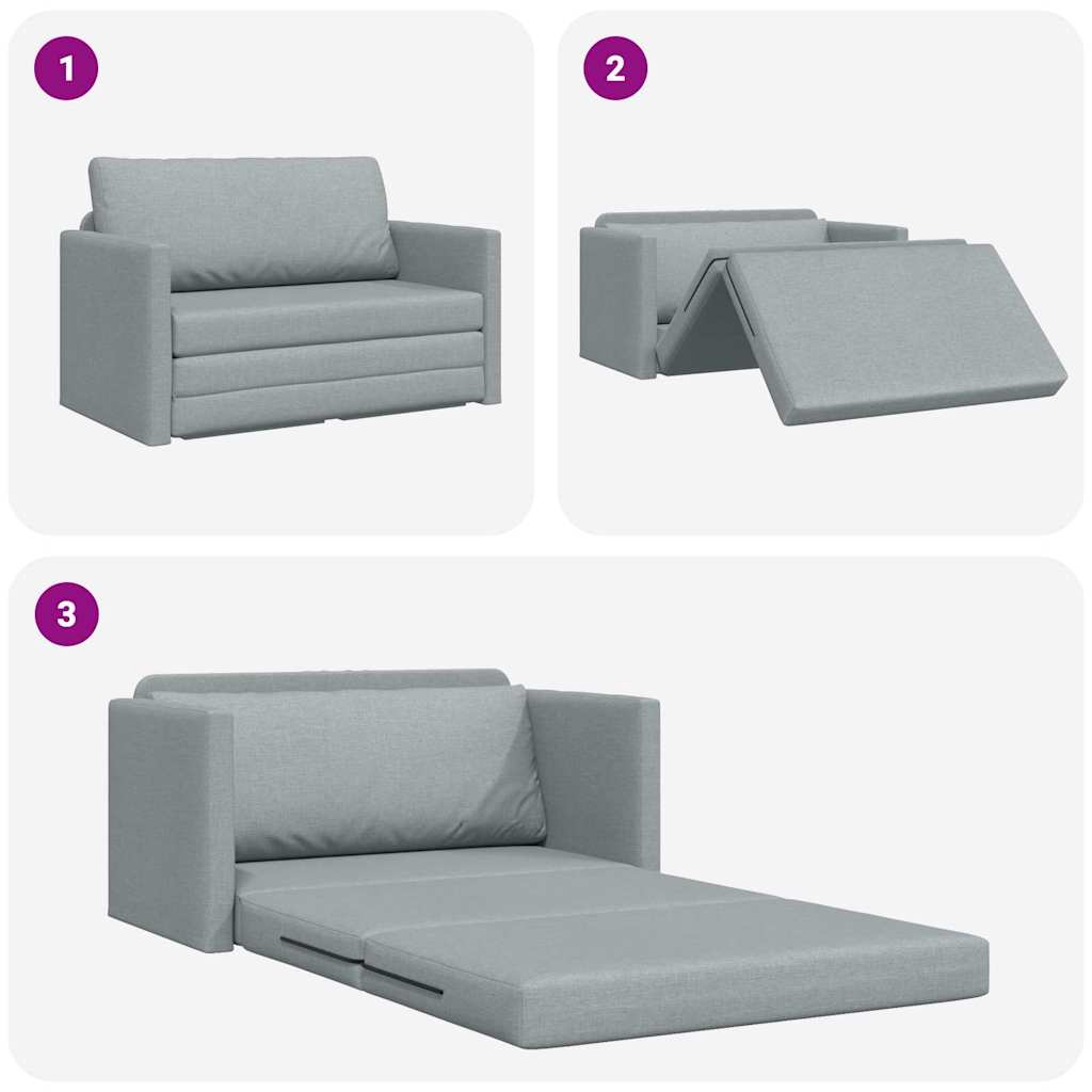 Sofa Bett Hellgrau 124 x 71 x 78 cm Stoff