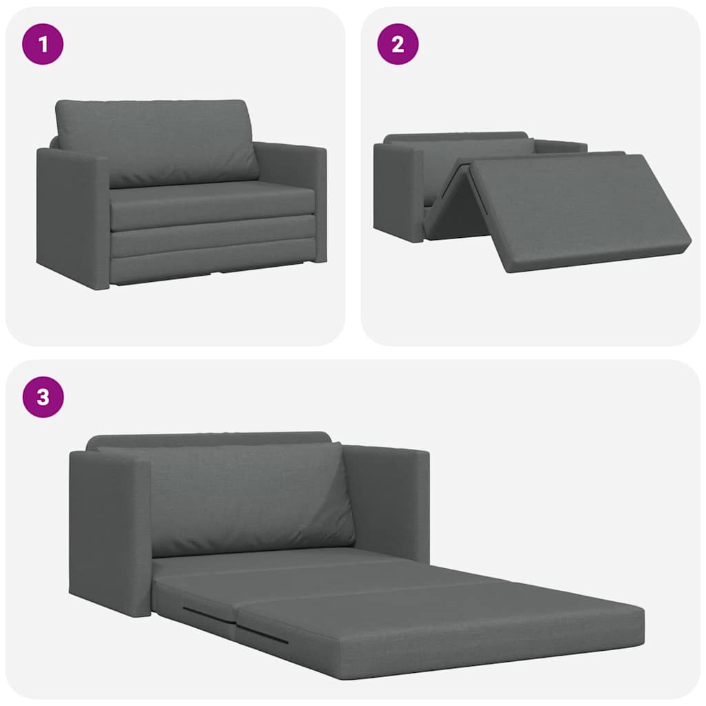 Sofa Bett Dunkelgrau 124 x 71 x 78 cm Stoff