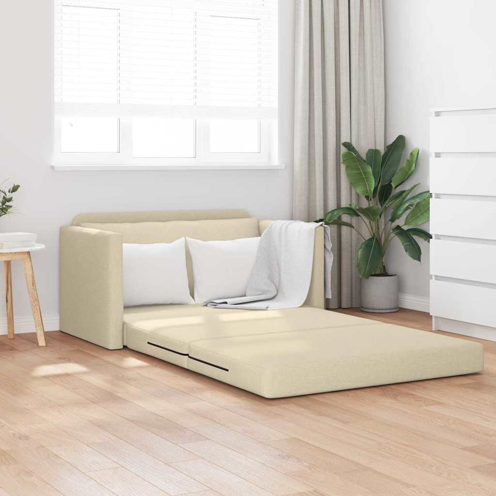 Sofa Bett Creme 124 x 71 x 78 cm Stoff