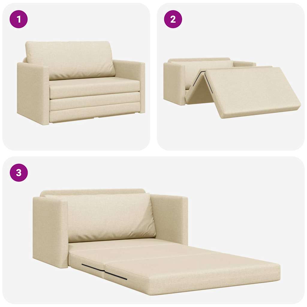 Sofa Bett Creme 124 x 71 x 78 cm Stoff