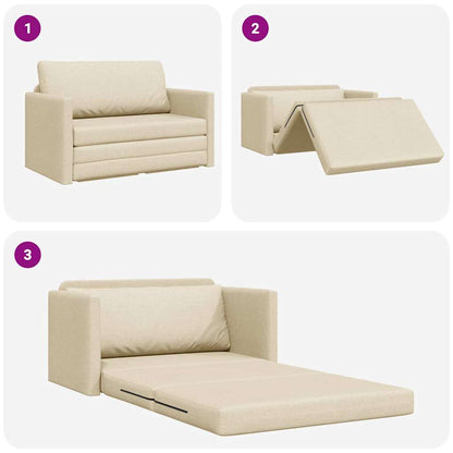 Sofa Bett Creme 124 x 71 x 78 cm Stoff