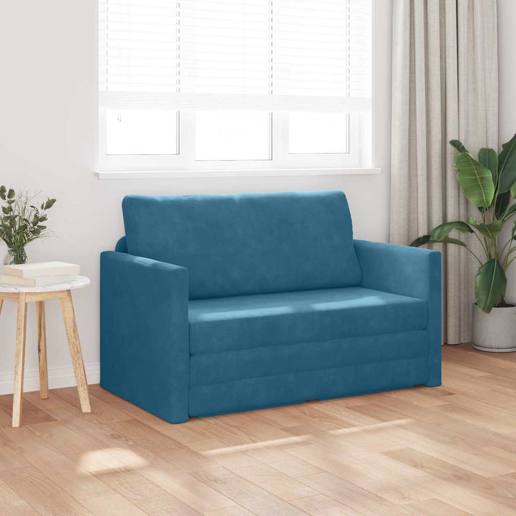 Sofa Bett Blau 124 x 204 x 61 cm Samt