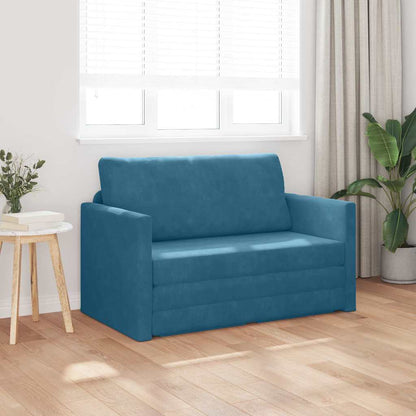 Sofa Bett Blau 124 x 204 x 61 cm Samt