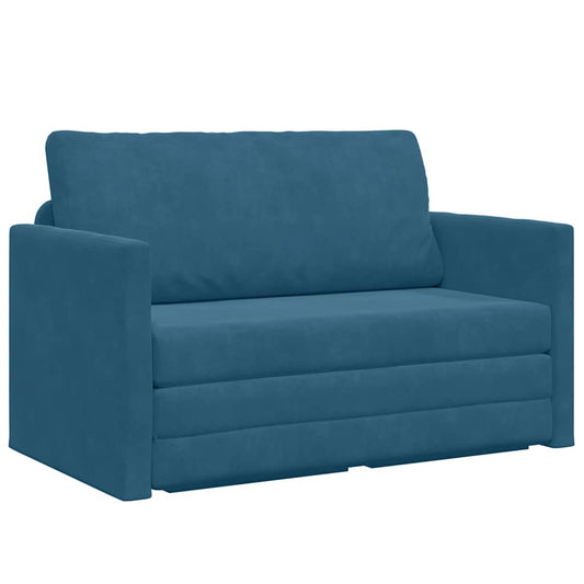Sofa Bett Blau 124 x 204 x 61 cm Samt
