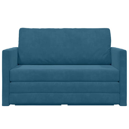 Sofa Bett Blau 124 x 204 x 61 cm Samt