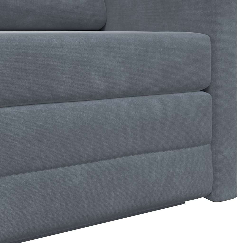 Sofa Bett Dunkelgrau 124 x 204 x 61 cm Samt