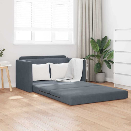 Sofa Bett Dunkelgrau 124 x 204 x 61 cm Samt