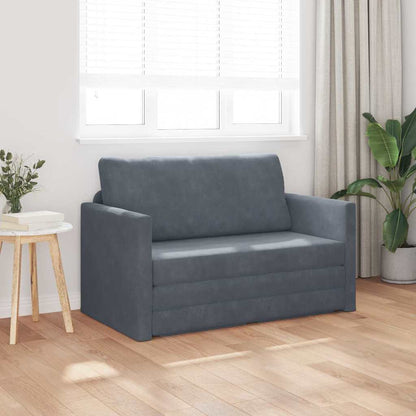 Sofa Bett Dunkelgrau 124 x 204 x 61 cm Samt