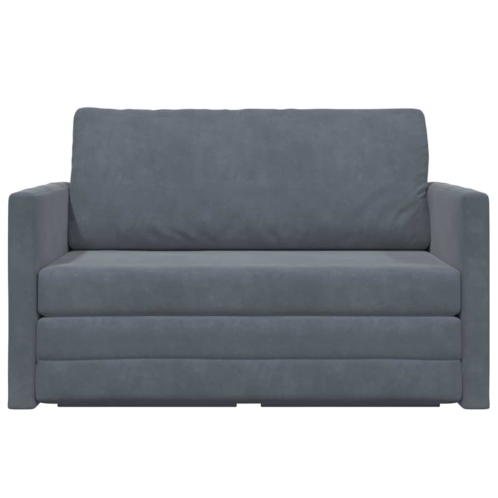 Sofa Bett Dunkelgrau 124 x 204 x 61 cm Samt