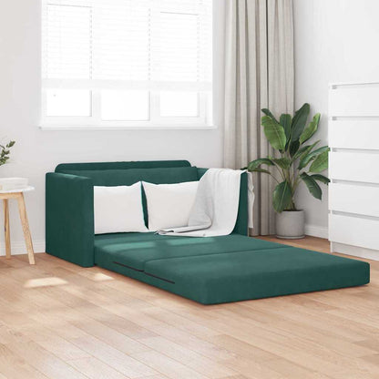 Sofa Bett Dunkelgrün 124 x 204 x 61 cm Samt