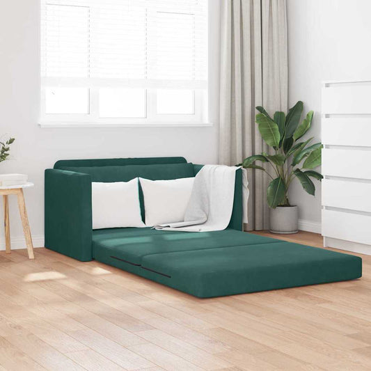 Sofa Bett Dunkelgrün 124 x 204 x 61 cm Samt
