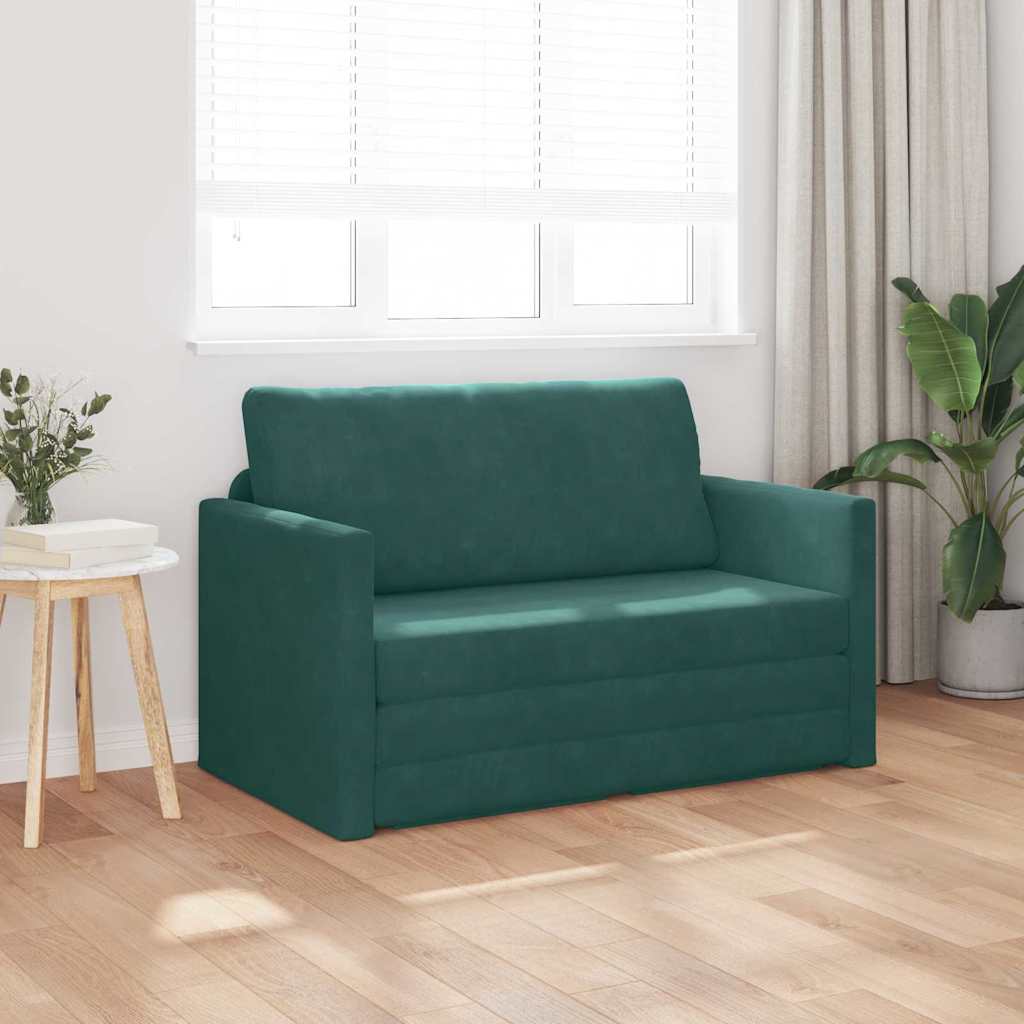Sofa Bett Dunkelgrün 124 x 204 x 61 cm Samt