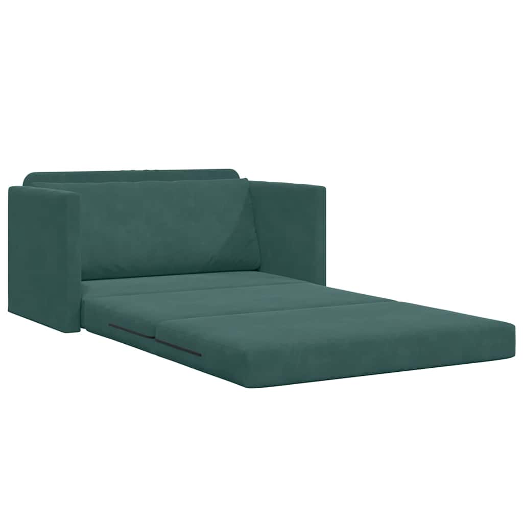 Sofa Bett Dunkelgrün 124 x 204 x 61 cm Samt