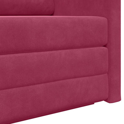Sofa Bett Weinrot 124 x 204 x 61 cm Samt