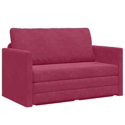 Sofa Bett Weinrot 124 x 204 x 61 cm Samt