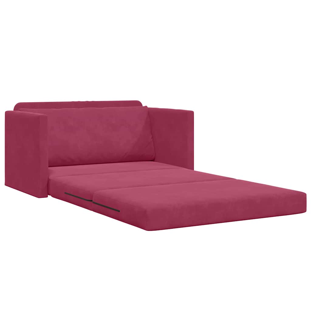 Sofa Bett Weinrot 124 x 204 x 61 cm Samt