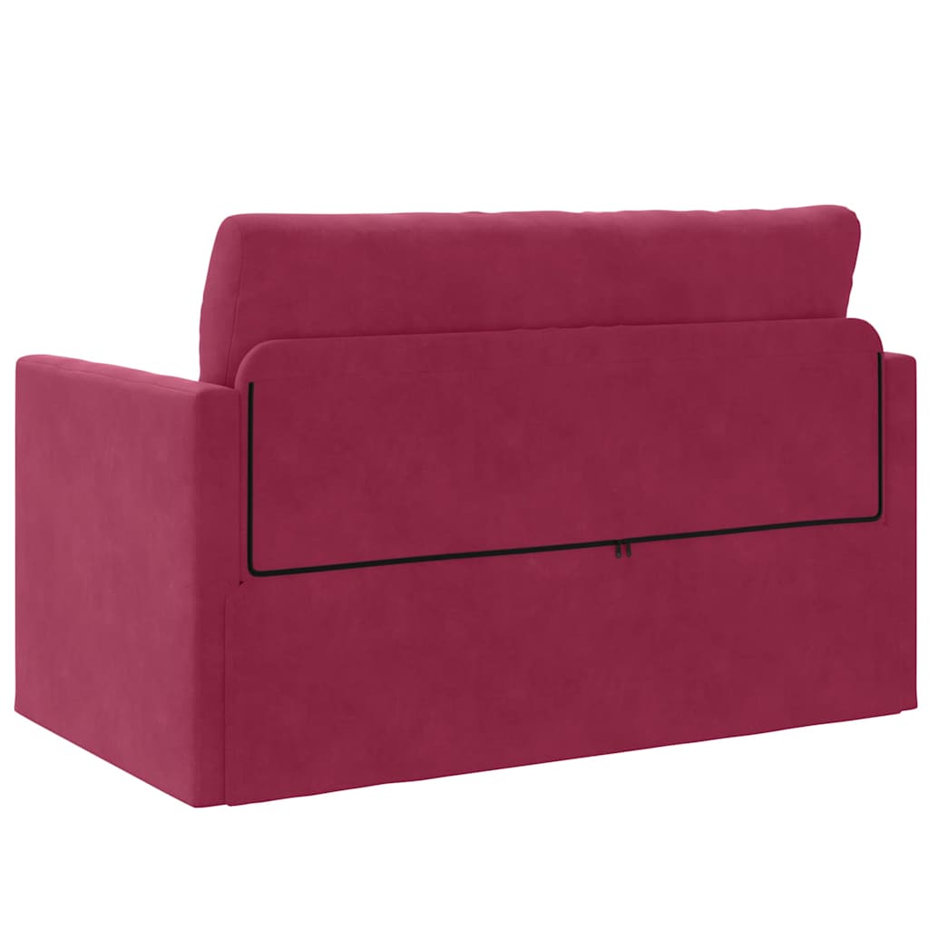 Sofa Bett Weinrot 124 x 204 x 61 cm Samt