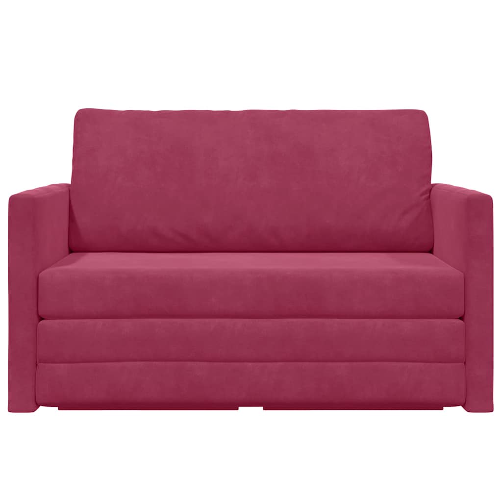 Sofa Bett Weinrot 124 x 204 x 61 cm Samt