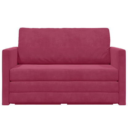 Sofa Bett Weinrot 124 x 204 x 61 cm Samt