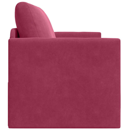 Sofa Bett Weinrot 124 x 204 x 61 cm Samt
