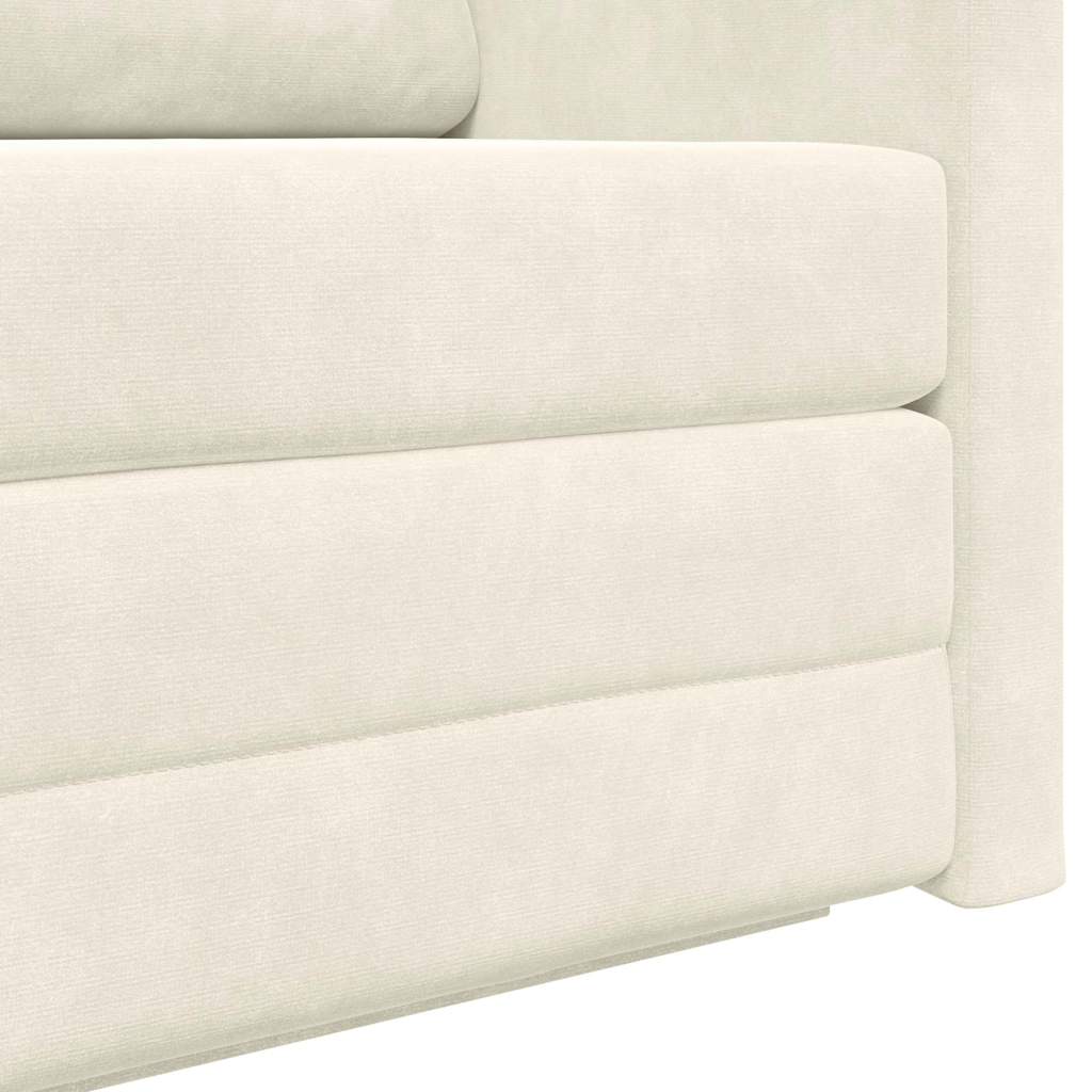 Sofa Bett Creme 124 x 204 x 61 cm Samt
