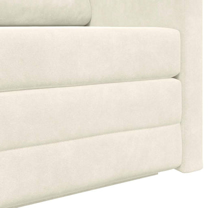 Sofa Bett Creme 124 x 204 x 61 cm Samt
