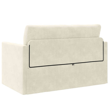 Sofa Bett Creme 124 x 204 x 61 cm Samt