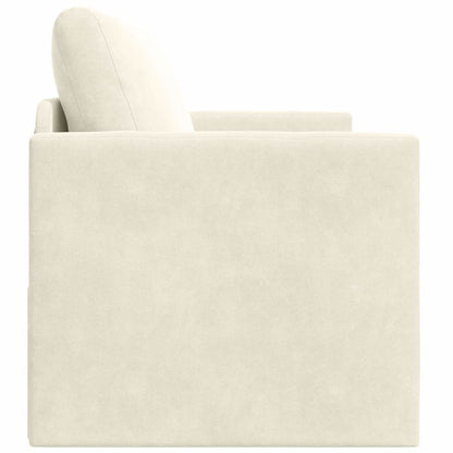 Sofa Bett Creme 124 x 204 x 61 cm Samt