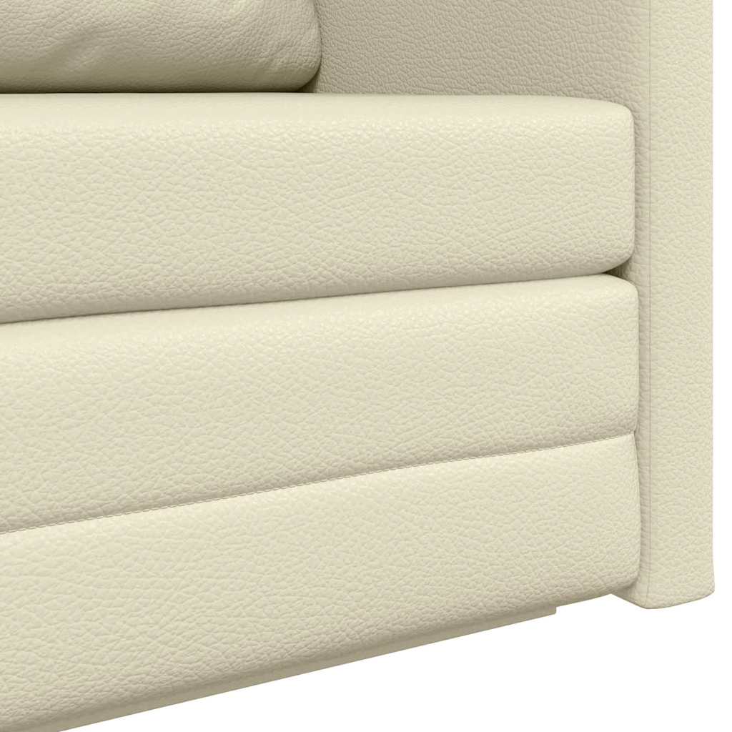 Sofa Bett Creme 124 x 71 x 78 cm Kunstleder