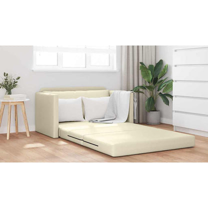 Sofa Bett Creme 124 x 71 x 78 cm Kunstleder
