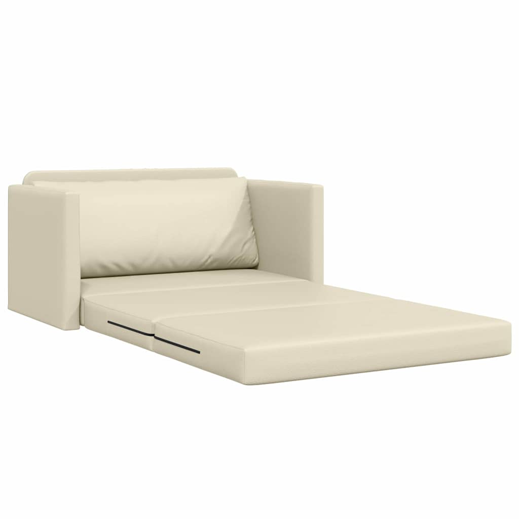 Sofa Bett Creme 124 x 71 x 78 cm Kunstleder