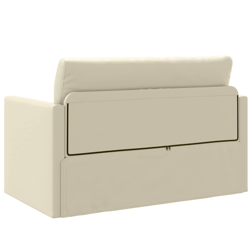 Sofa Bett Creme 124 x 71 x 78 cm Kunstleder