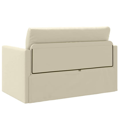 Sofa Bett Creme 124 x 71 x 78 cm Kunstleder