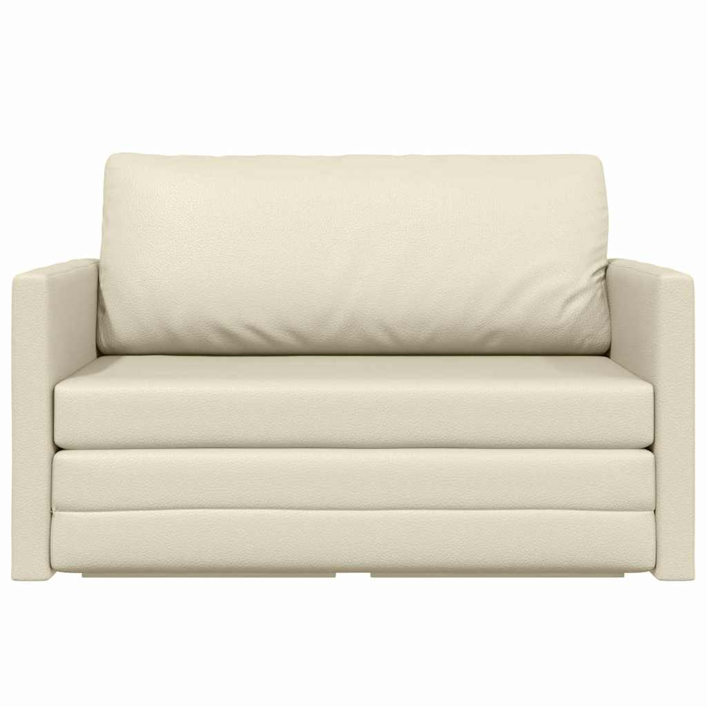 Sofa Bett Creme 124 x 71 x 78 cm Kunstleder