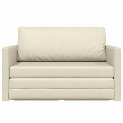 Sofa Bett Creme 124 x 71 x 78 cm Kunstleder