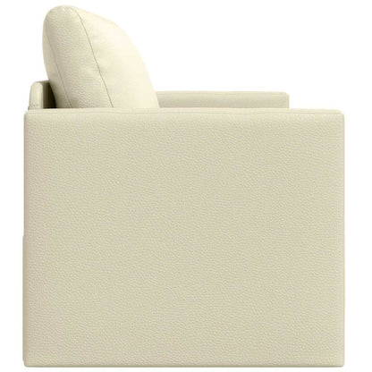 Sofa Bett Creme 124 x 71 x 78 cm Kunstleder