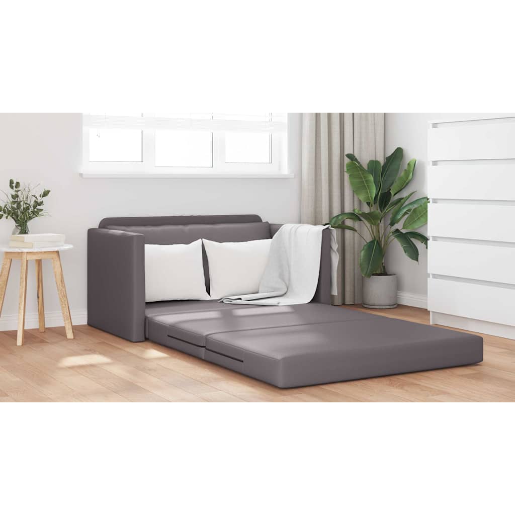 Sofa Bett Grau 124 x 71 x 78 cm Kunstleder