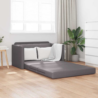 Sofa Bett Grau 124 x 71 x 78 cm Kunstleder
