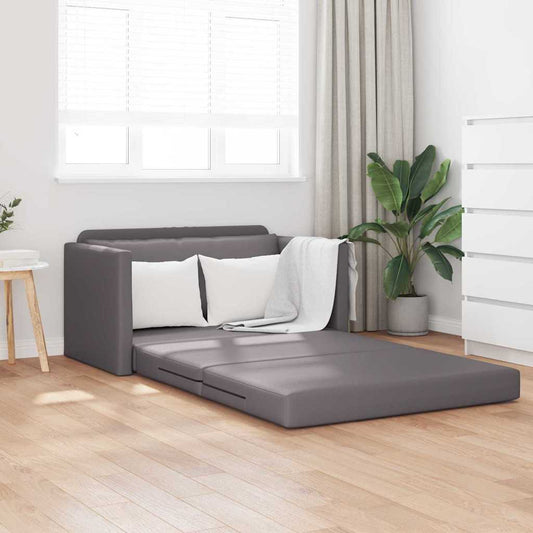 Sofa Bett Grau 124 x 71 x 78 cm Kunstleder