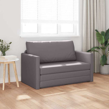 Sofa Bett Grau 124 x 71 x 78 cm Kunstleder